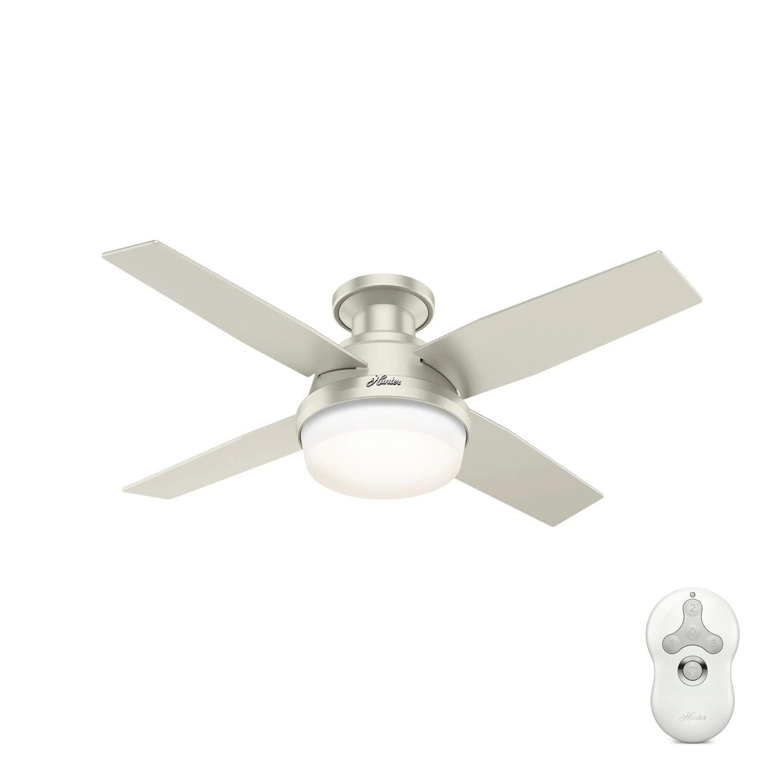 Dempsey Low Profile Outdoor with LED Light 44 inch Ceiling Fan | Hunter Fan Company