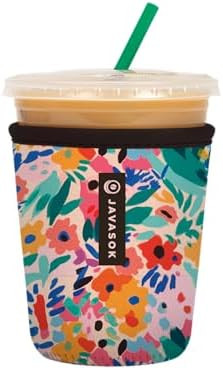 Sok It JavaSok Iced Coffee & Cold Soda Insulated Neoprene Cup Sleeve (Abstract Floral, Small: 16-... | Amazon (US)