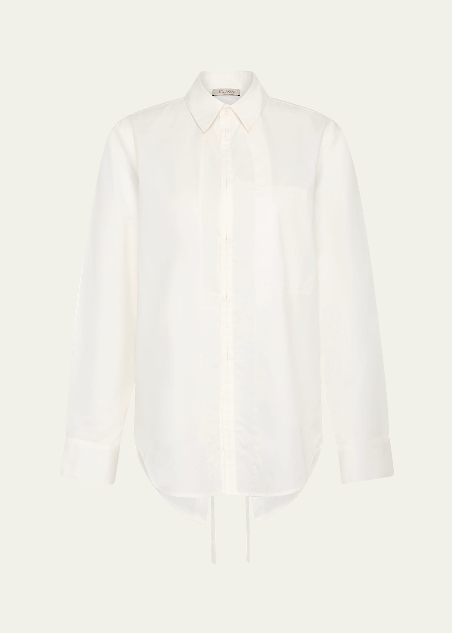 St. Agni Long-Sleeve Tie-Back Shirt | Bergdorf Goodman