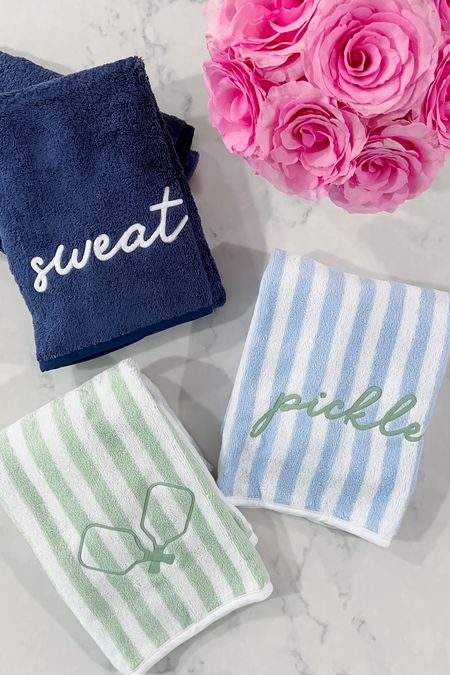 How adorable are these @weezietowels?!💕🧖🏻‍♀️Soft, fluffy 100% cotton towels, perfect to take to the pickleball court! Also available in tennis and golf designs, would make a great gift! 

#LTKover40 #LTKfitness #LTKunder50