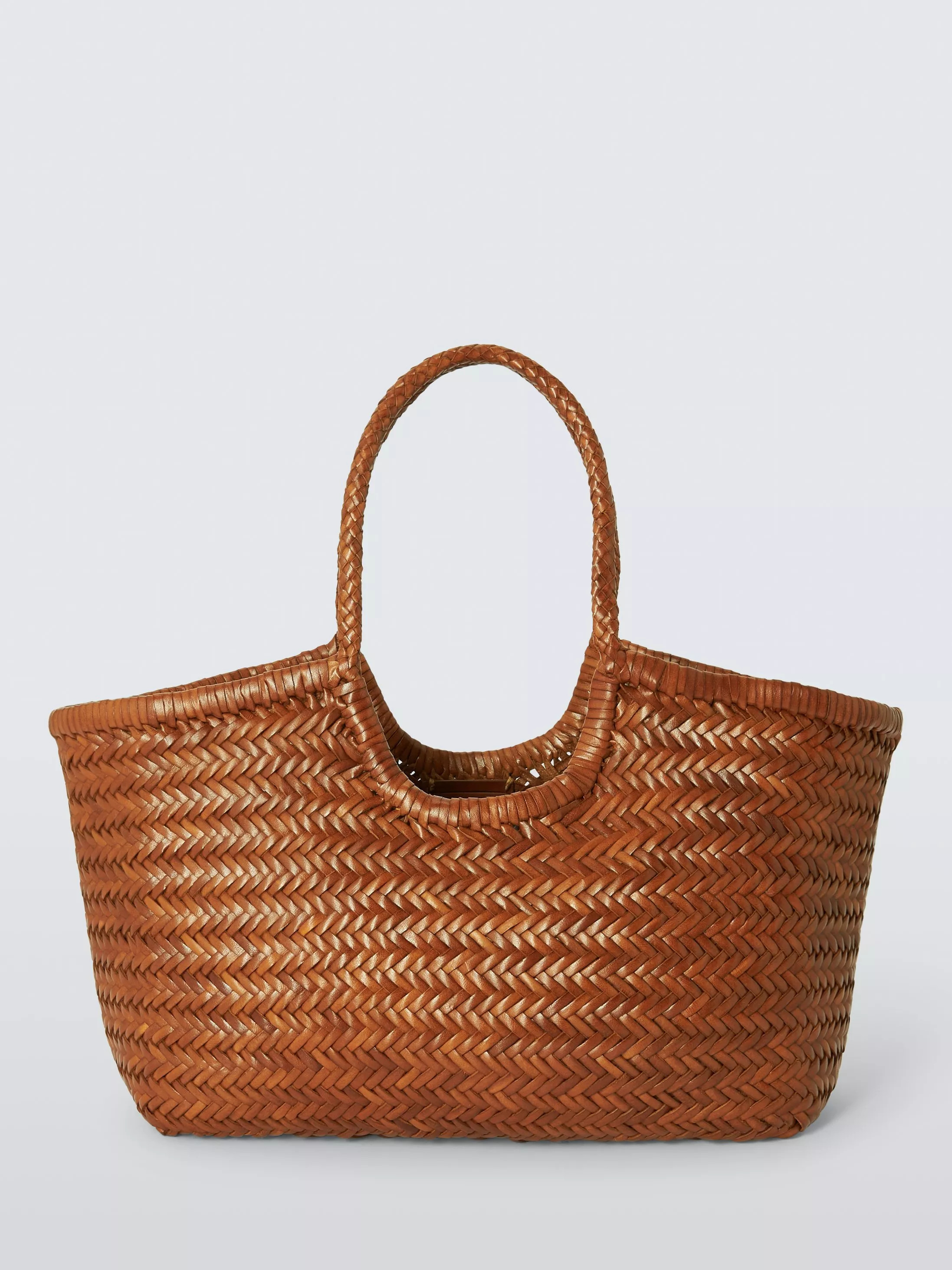 Nantucket Woven Leather Tote Bag, Tan | John Lewis (UK)