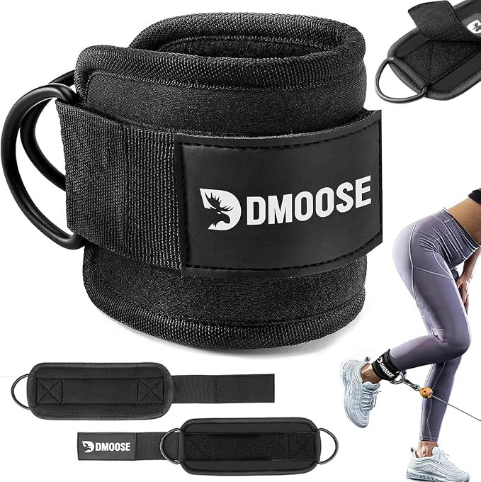 DMoose Fitness Ankle Strap for Cable Machine - One Size Fit with Premium Padding Cuffs, Ankle Ban... | Amazon (US)
