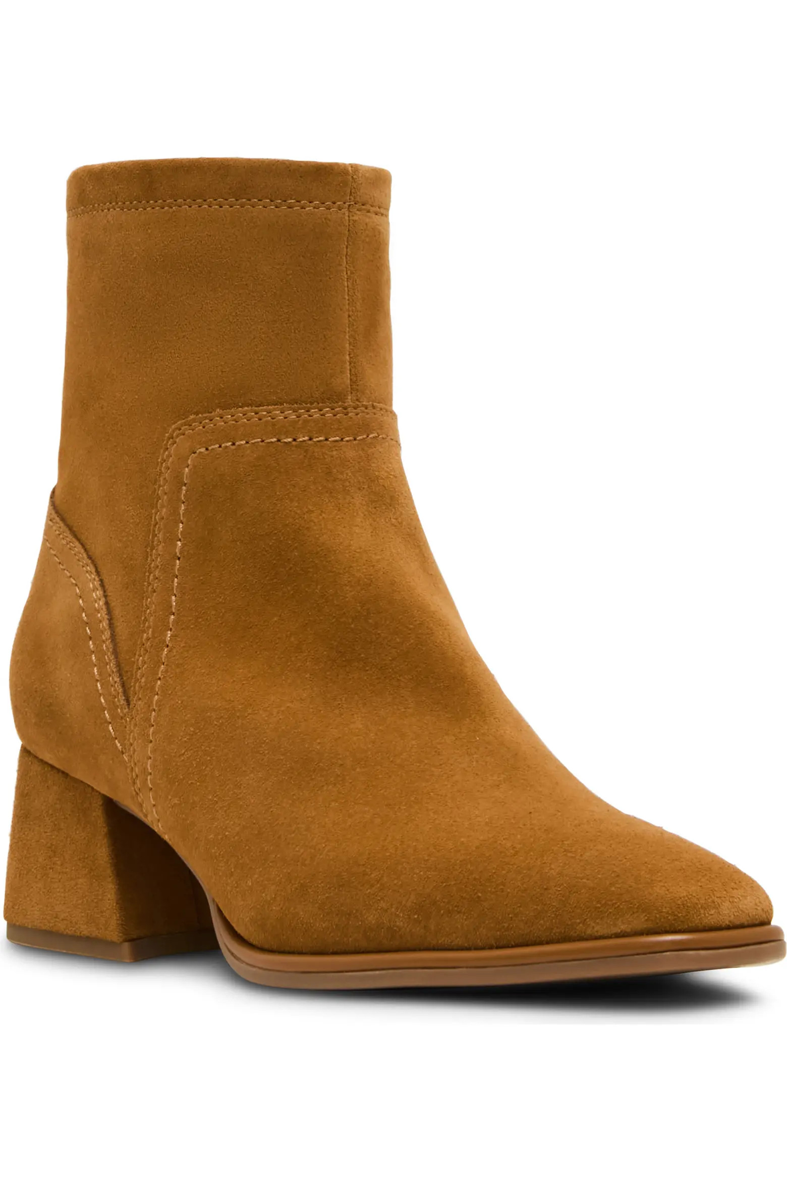 Marina Waterproof Stretch Suede Block Heel Bootie (Women) | Nordstrom | Nordstrom