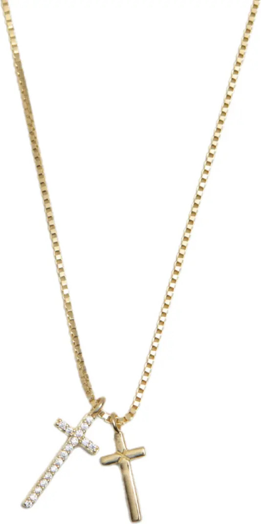Argento Vivo Sterling Silver Double Pendant 18K Gold Plate Sterling Silver Necklace | Nordstrom | Nordstrom