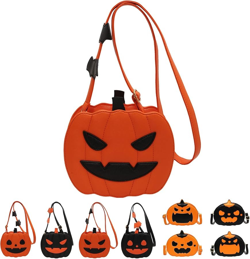 Halloween Purse Pumpkin Purse Crossbody Bag Novelty Devil Shoulder Bag PU Leather Halloween Pumpk... | Amazon (US)