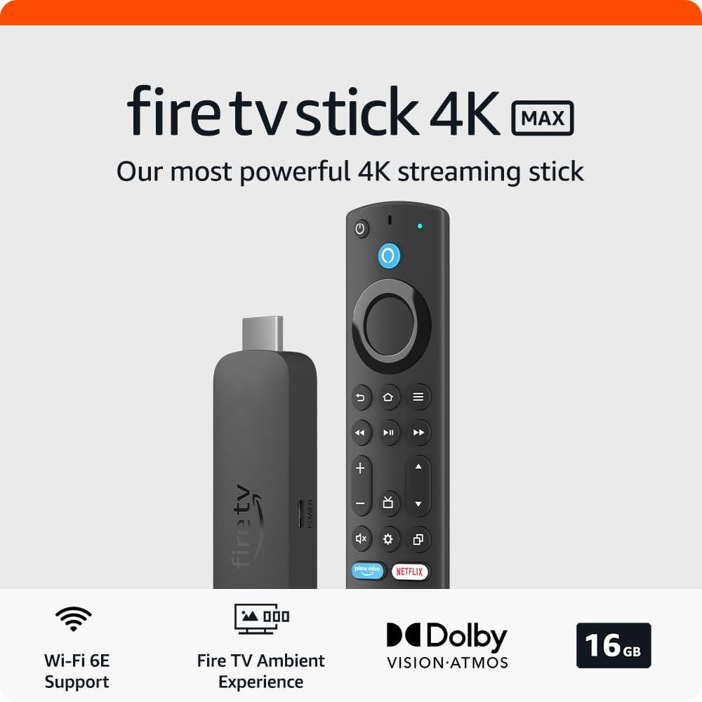 Amazon Fire TV Stick 4K Max streaming device (Newest gen) | supports Wi-Fi 6E, Ambient Experience | Amazon (UK)
