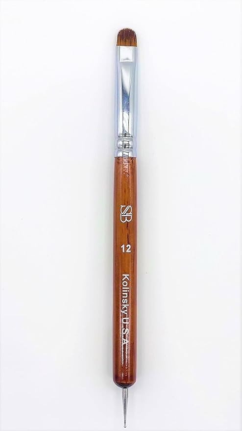 Premium Kolinsky French Brush (Size 12 with Dotting Tool, Wood Handle) | Amazon (US)