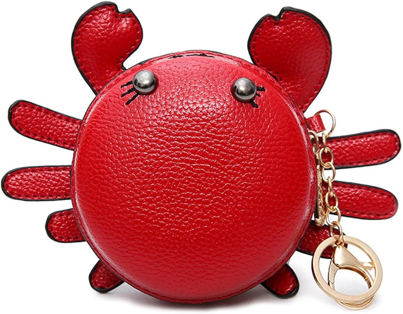 QZUnique Crab Coin Purse Mini Animal Cartoon Change Pouch with Keychain Cute Leather Wallet Key B... | Amazon (US)