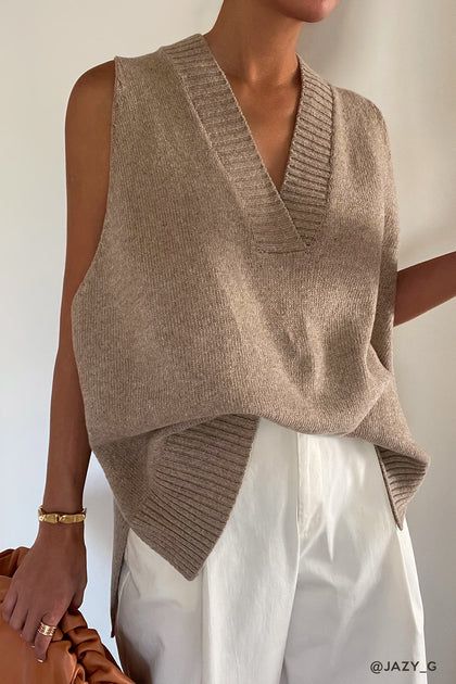 Lyla Oversized Knit Vest | Storets (Global)