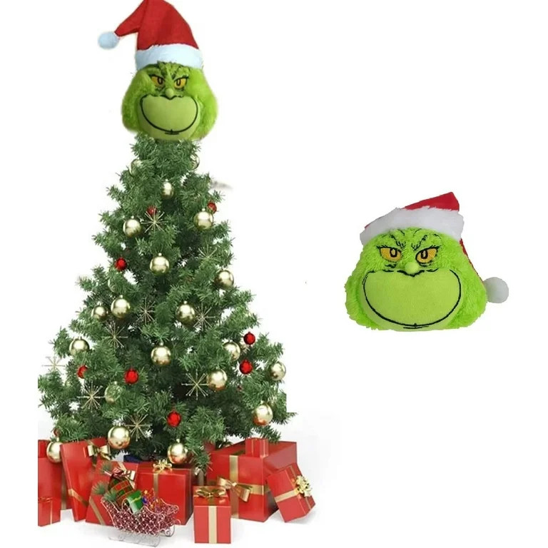 Grinch Christmas Tree Decorations Christmas Tree Topper Ornament Lovely Christmas Grinch Plush To... | Walmart (US)