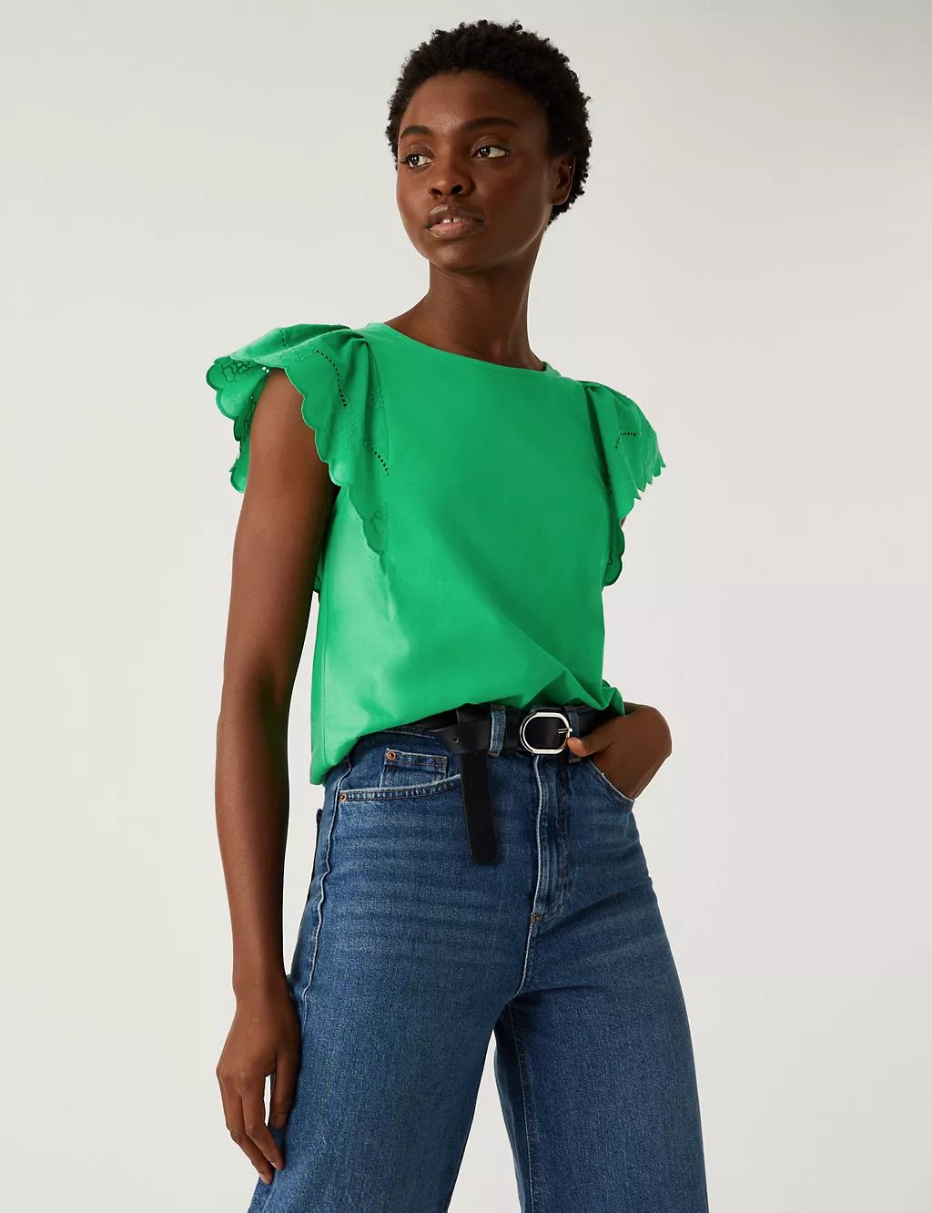 Pure Cotton Broderie Detail Top | Marks & Spencer (UK)