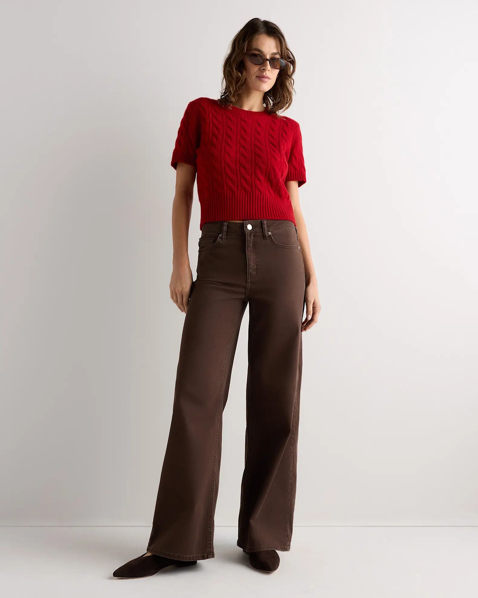 Mongolian Cashmere Shrunken Cable Tee | Quince