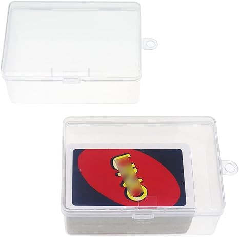 Plastic UNO Card Case Box Holder, High Capacity Playing Card Case, Clear Playing Card Box Storage... | Amazon (US)