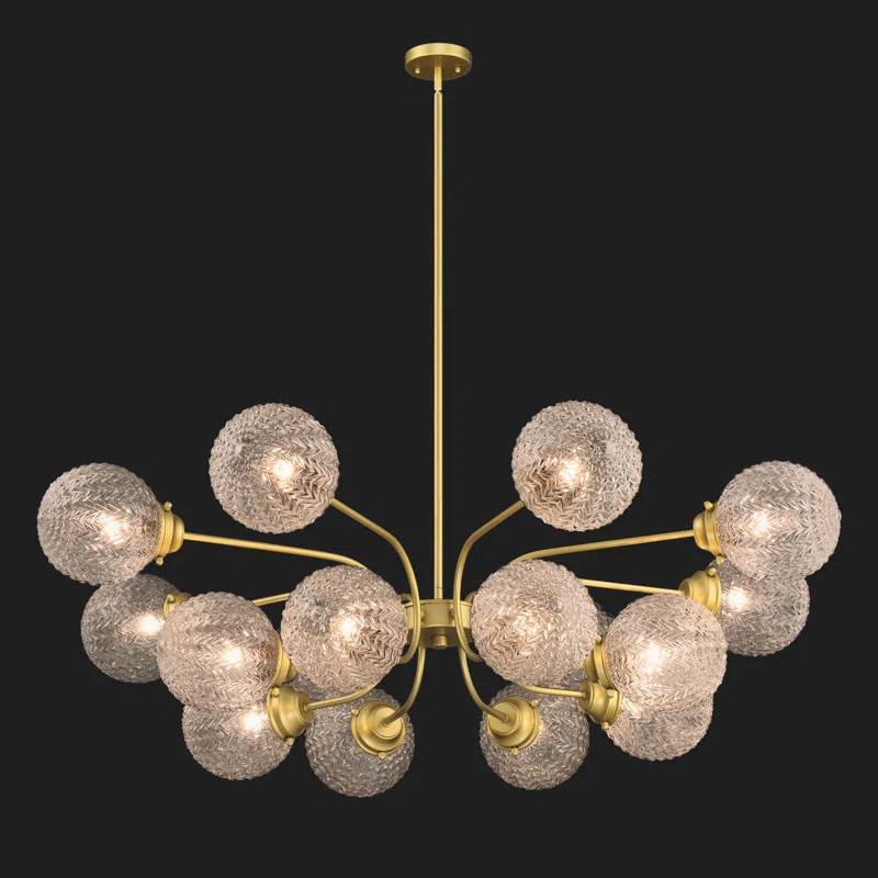 Veturia 16 - Light Dimmable Steel & Glass Chandelier UL Certified | Wayfair North America