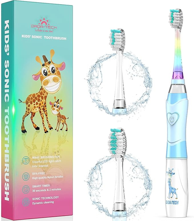 Amazon.com: Dada-Tech Kids Electric Toothbrush, Soft Battery Tooth Brush with Timer Powered by So... | Amazon (US)