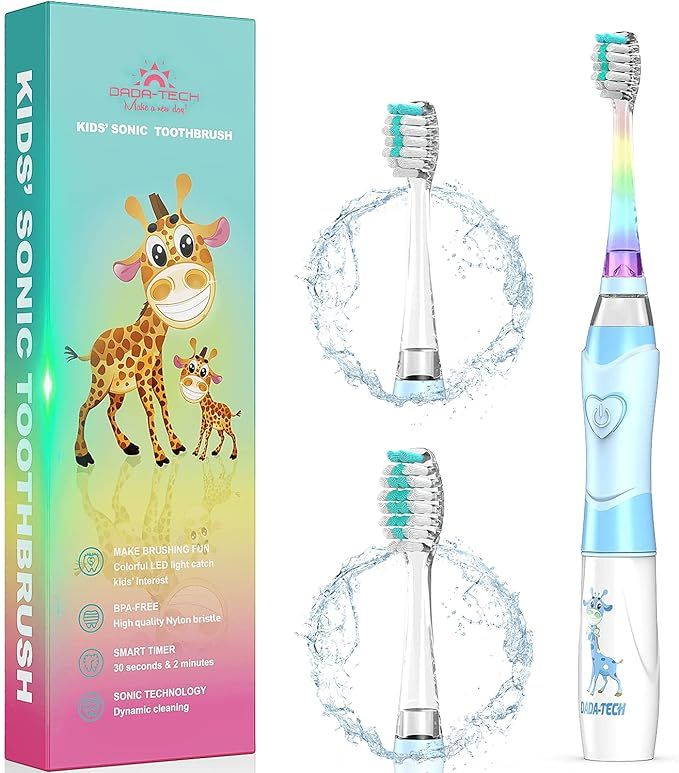 Amazon.com: Dada-Tech Kids Electric Toothbrush, Soft Battery Tooth Brush with Timer Powered by So... | Amazon (US)