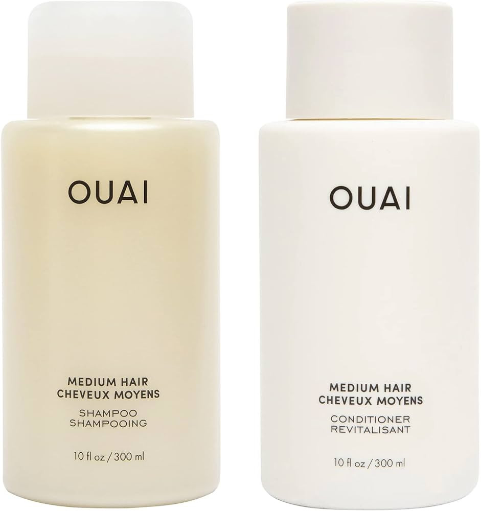 OUAI Medium Shampoo and Conditioner Set - Sulfate Free Shampoo and Conditioner  - Nourishes with ... | Amazon (US)