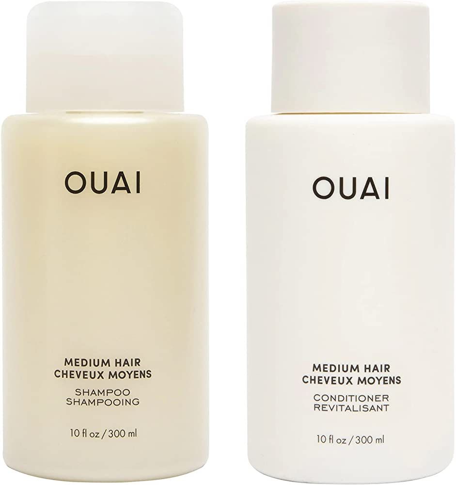 OUAI Medium Shampoo + Conditioner Set - Nourishes with Babassu and Coconut Oils, Strengthens with... | Amazon (US)
