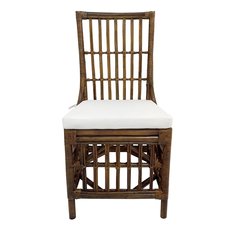 Set of 2 Honeybloom Cade Brown Rattan Box Chair | At Home