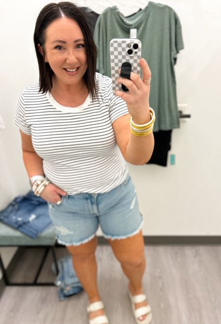 5’’ shorts on sale for $20 at maurices. Size 16 but probably need an 18 in these. They run small. XL tee. Runs small. Would need an xxl  

#LTKSeasonal #LTKMidsize #LTKFindsUnder50