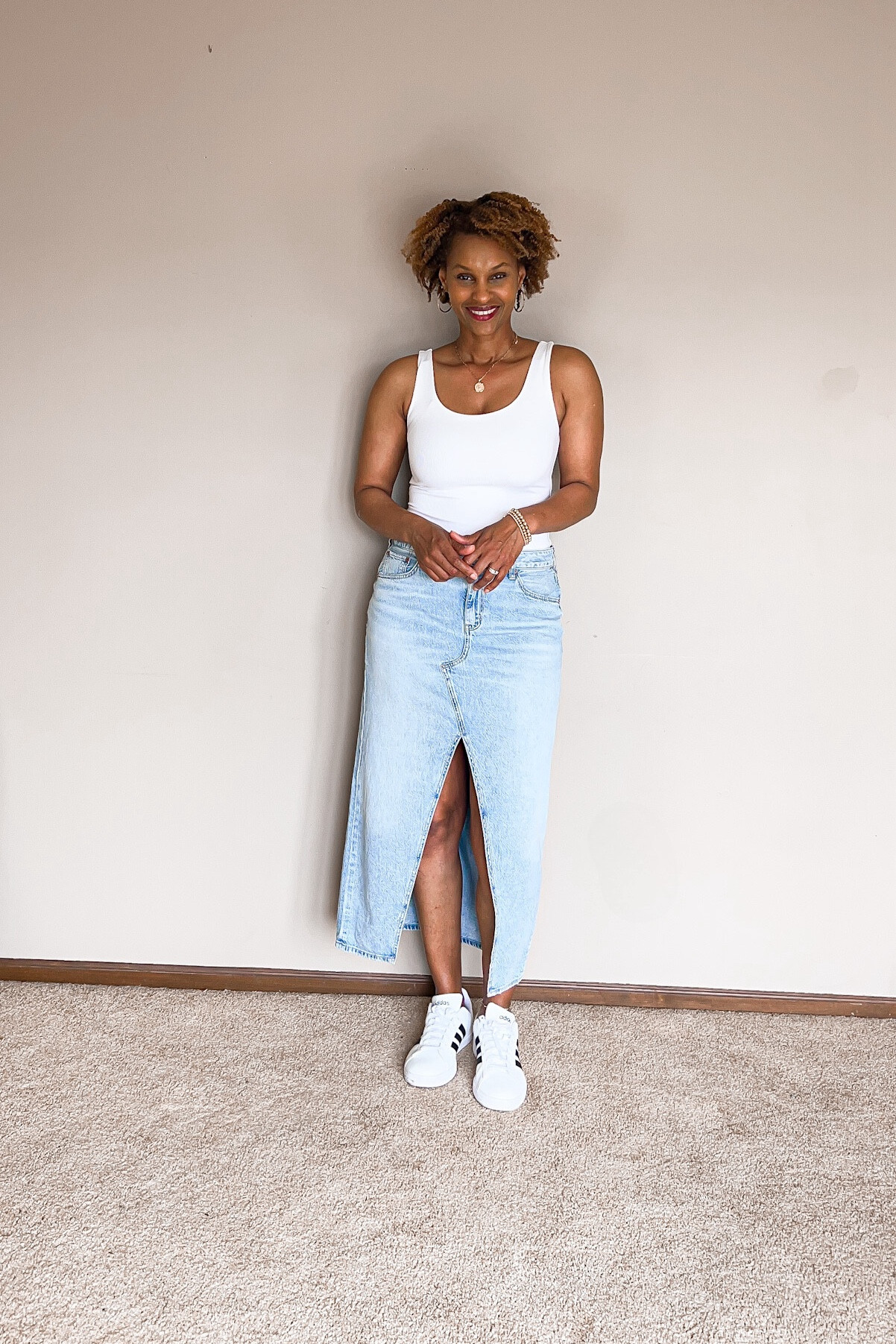 This low rise maxi denim skirt from American Eagle is great for now and later. Perfect for your spring and summer casual outfits .

#LTKover40 #LTKSeasonal