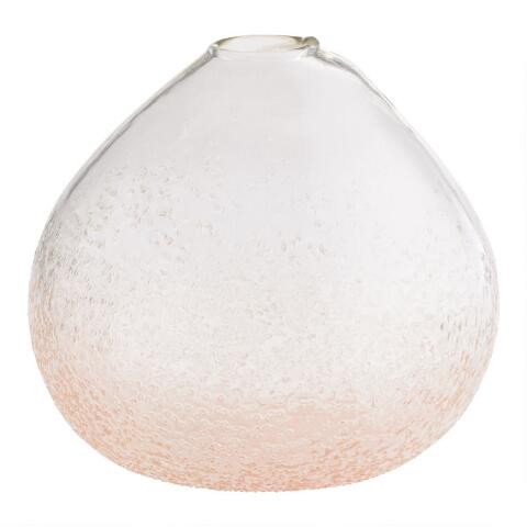 Round Hammered Salt Rock Blown Glass Vase | World Market