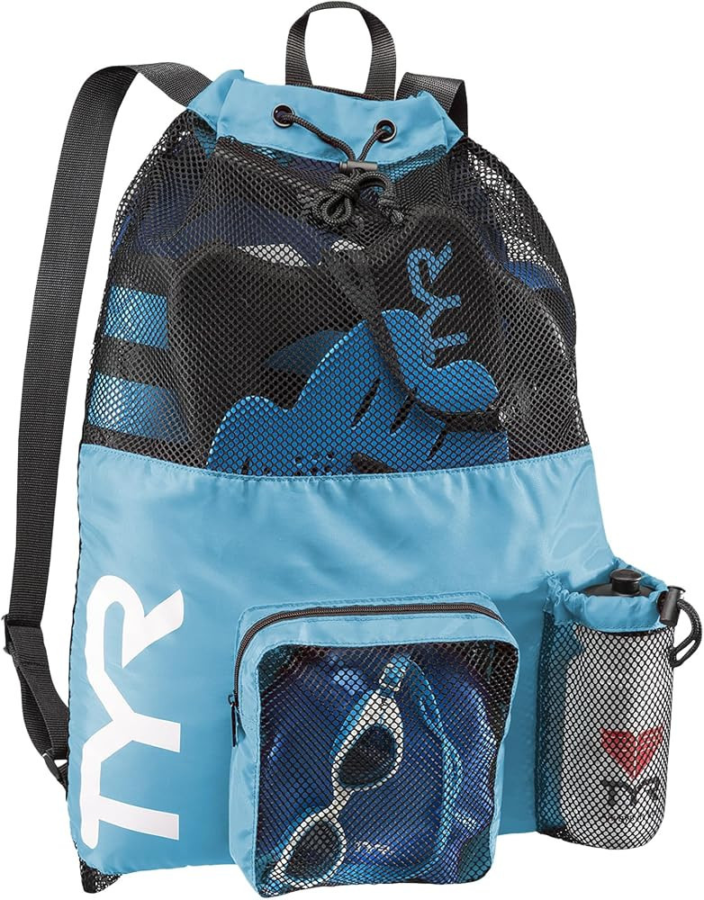 TYR Big Mesh Mummy Backpack for Swim, Gym and Workout Gear, BLue, 40-Liter Capacity | Amazon (US)