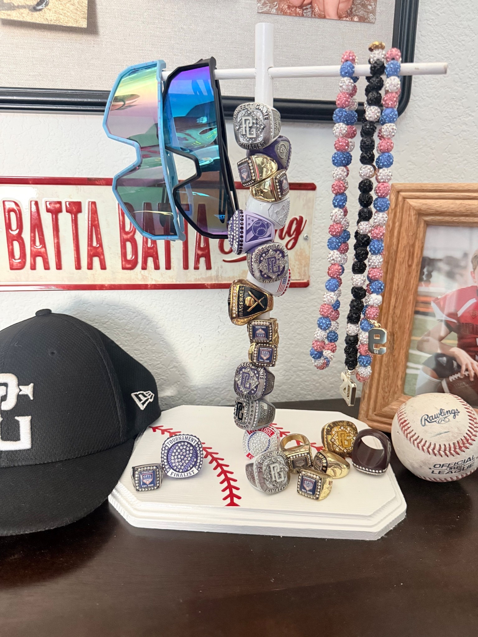 Supplies to make a baseball ring/accessory holder! It’s such an easy diy!  The dowel rod sizes I used: 1/2”for the larger and 3/8” for the smaller.  Cut them to whatever size you like or some come precut if you prefer! 

#LTKKids #LTKmomlife #LTKSeasonal