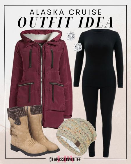 Stay snug and stylish on your Alaska cruise with this winter-ready ensemble! Bundle up in a puffer coat and thermal set for ultimate warmth. Add a hint of elegance with stud earrings and complete the look with a slouchy beanie and sturdy boots, perfect for all your chilly adventures onboard.

#LTKSeasonal #LTKstyletip #LTKtravel