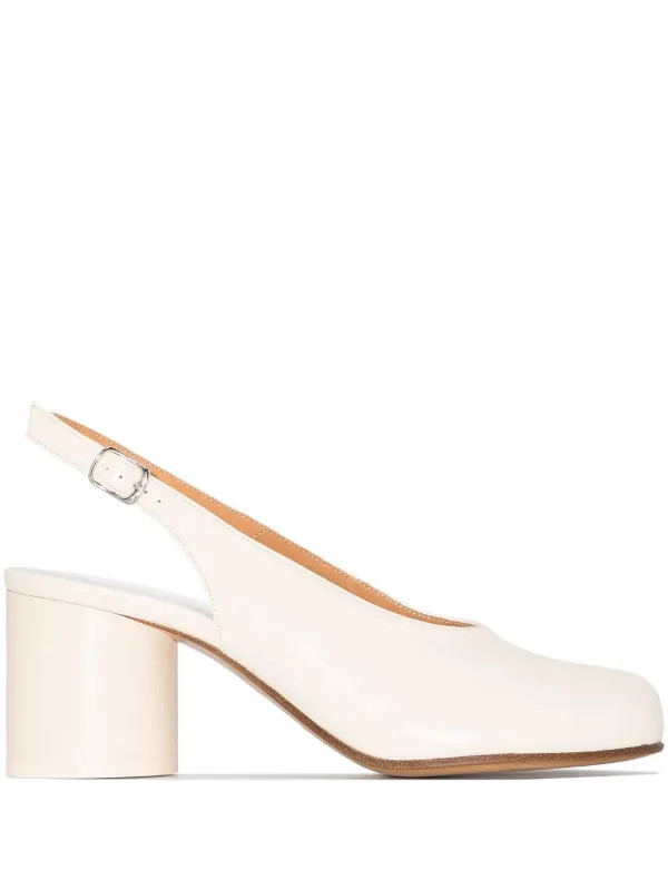 Maison Margiela 60mm Tabi Slingback Pumps | White | FARFETCH | Farfetch Global