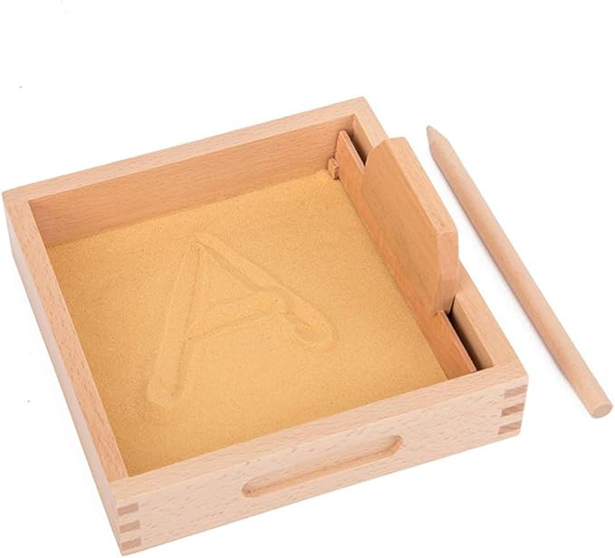 Montessori Letter Formation Sand Tray with Wooden Pen Montessori Educational Toys for Kids Alphab... | Amazon (US)