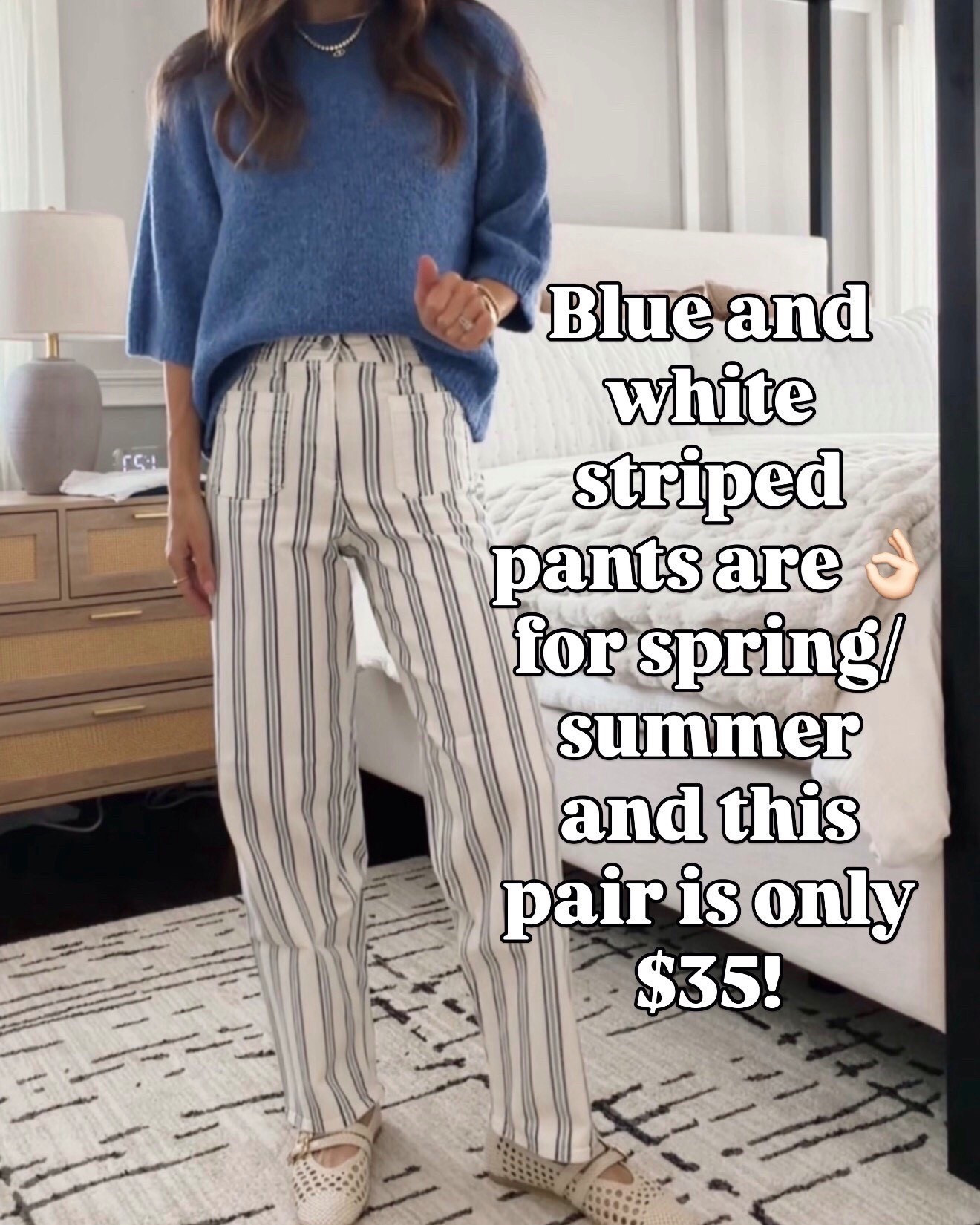 Blue + white striped pants = spring/summer perfection for $35 🙌

#LTKootd #LTKOver40 #LTKSeasonal