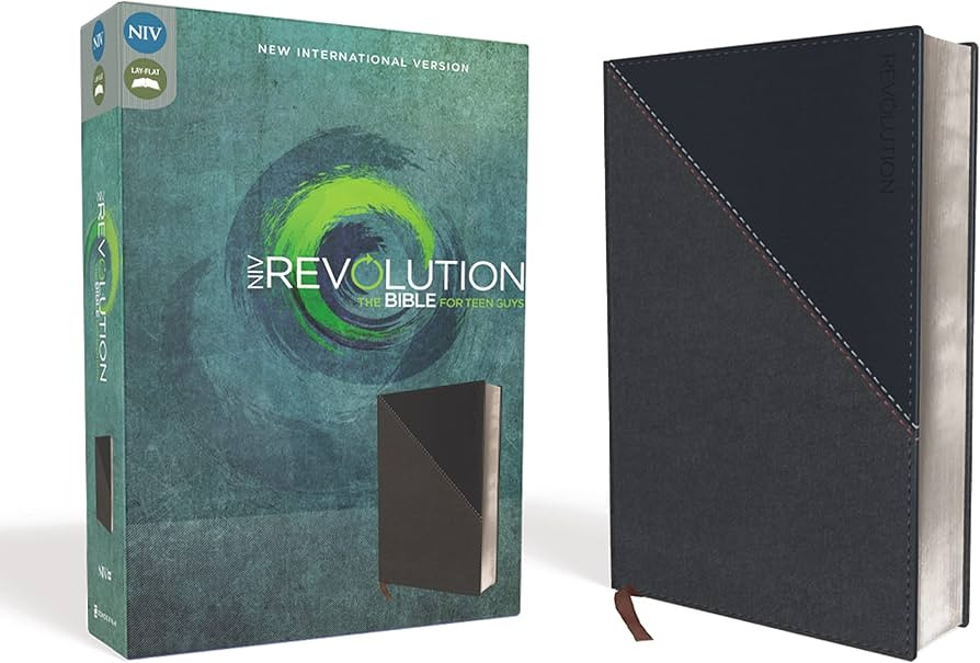 NIV, Revolution Bible, Leathersoft, Gray/Navy: The Bible for Teen Guys | Amazon (US)