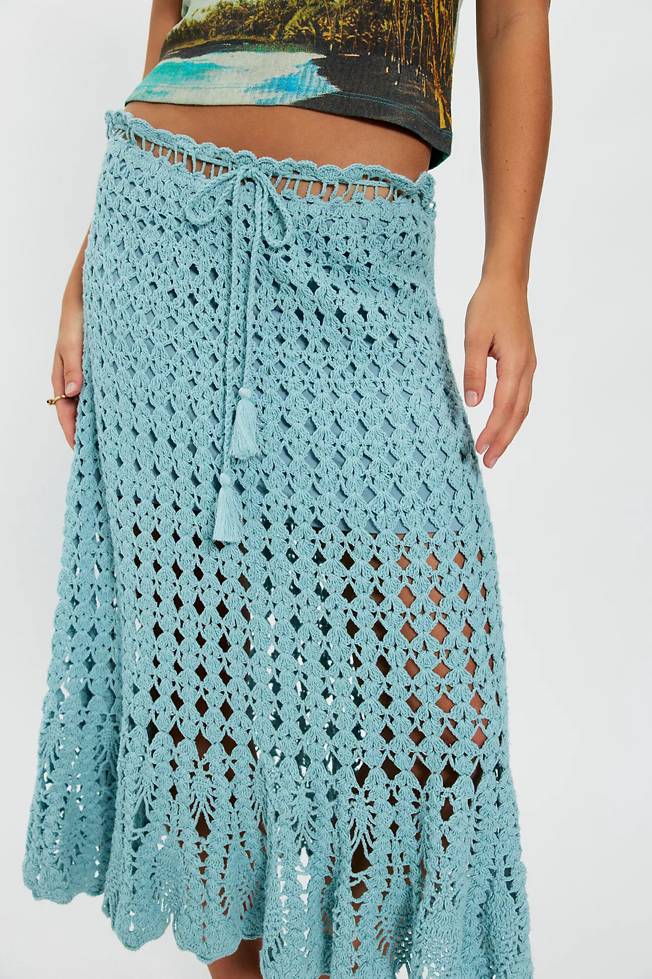 Isle Of Rhodes Crochet Midi Skirt | Free People (Global - UK&FR Excluded)