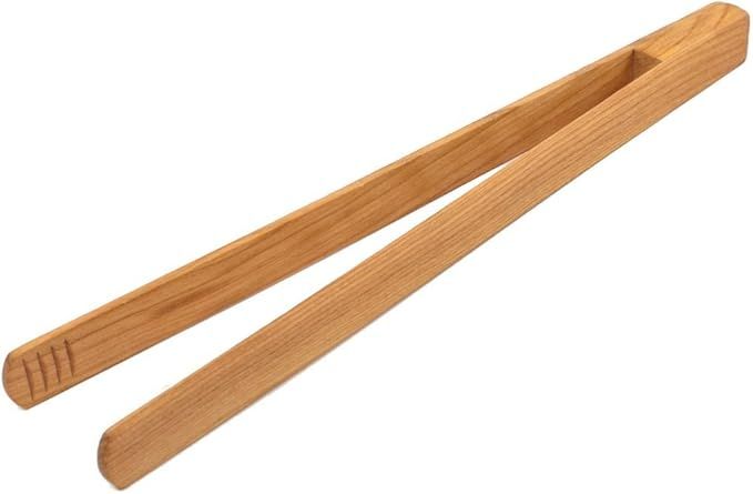 Premium, Cherry Wood Wooden Tong, 12” Long Easy Grip Toaster Wooden Tongs, Bread Tong, Wood Ton... | Amazon (US)