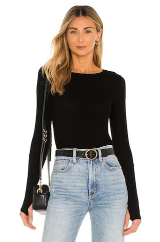 Michael Lauren Everett Long Sleeve Thumbhole Tee in Black from Revolve.com | Revolve Clothing (Global)