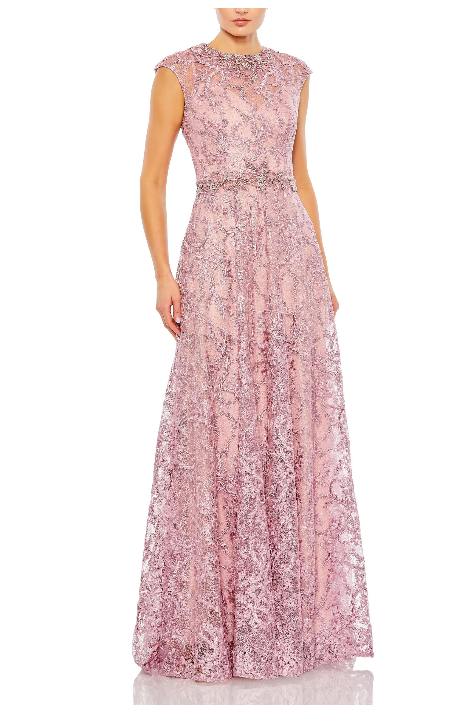 Women’s Lace Embellished Cap Sleeve Formal Gown | Nordstrom