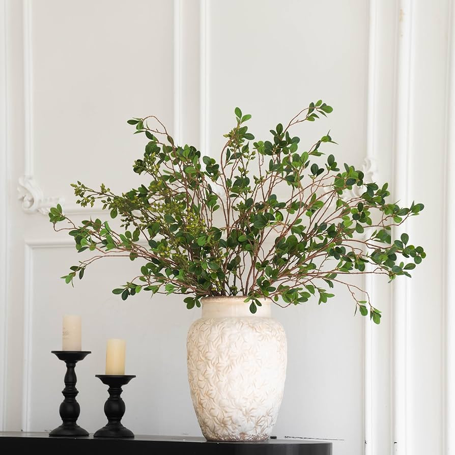 MISSPIN Artificial Flowers with Greenery Stems Faux Plants Indoor Branches for Tall Vase Ultra-Re... | Amazon (US)