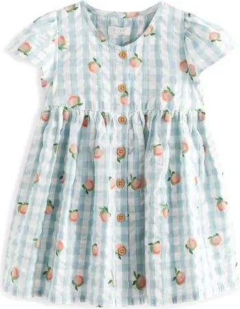 Apricot Gingham Seersucker Dress | Nordstrom