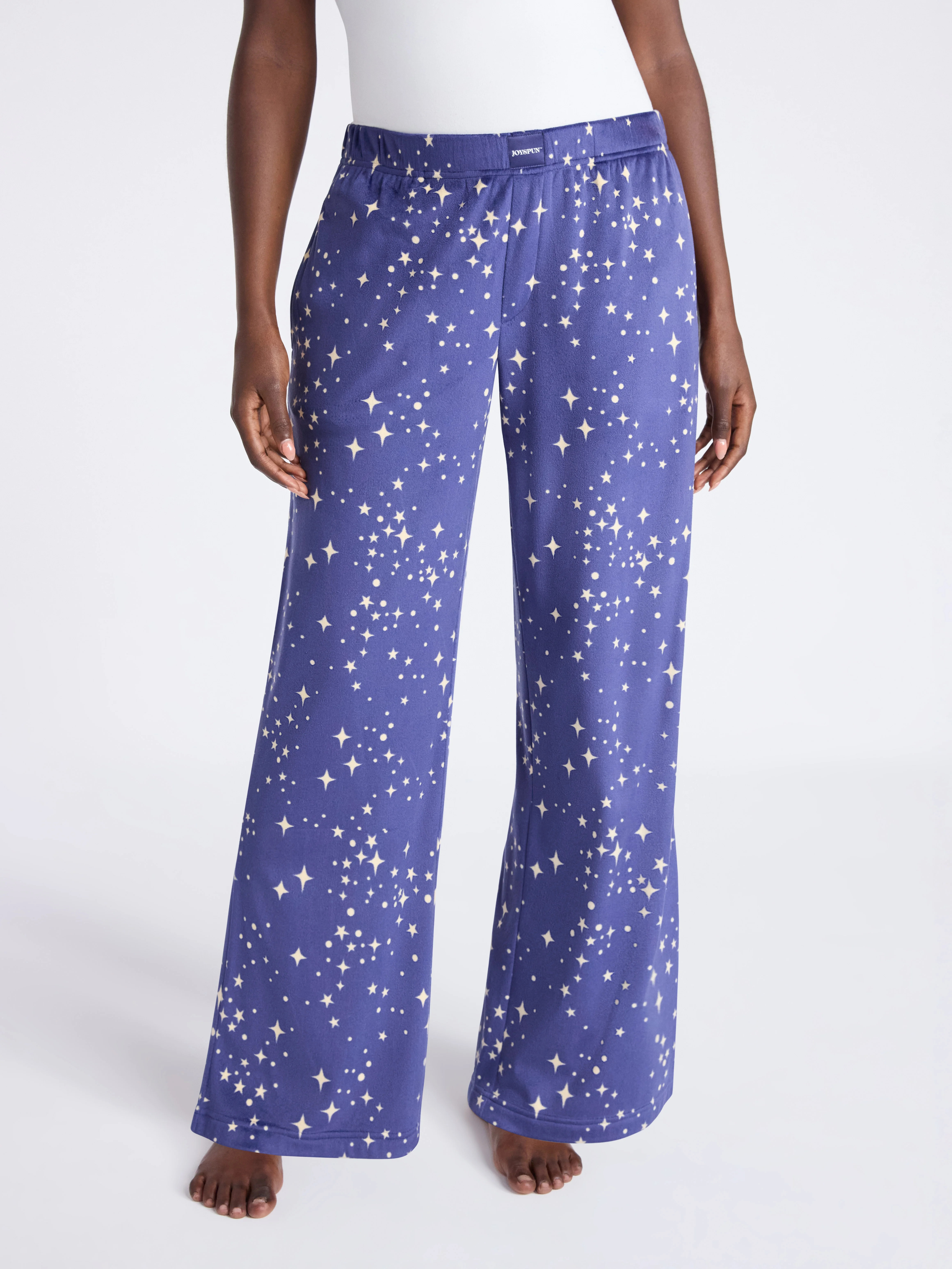 Joyspun Women's Velour Wide-Leg Sleep Pants, Size XS-3X | Walmart (US)