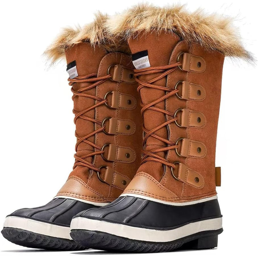 Project Cloud Womens Snow Boots - Genuine Leather Memory Foam Insole Fur Mid-Calf Winter Snow Boo... | Amazon (US)