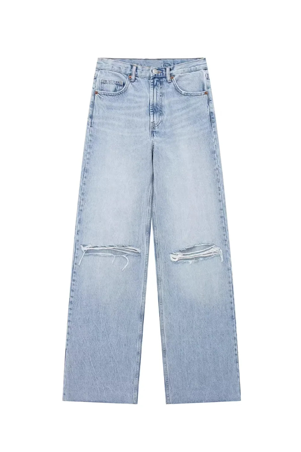 'Dani' High-Waist Washed Ripped Wide Leg Jeans (2 Colors) | Goodnight Macaroon