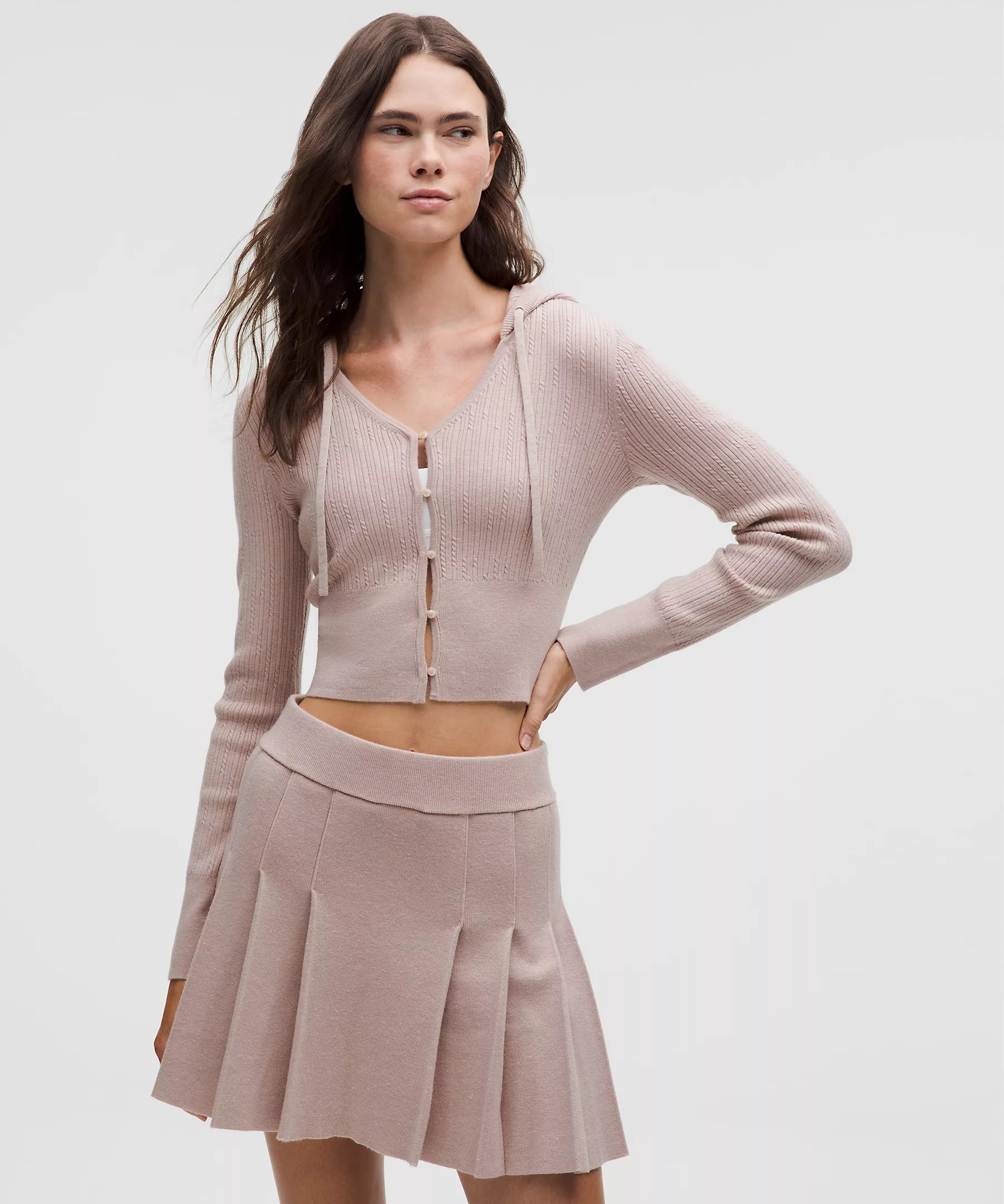 Micro Cable Merino Wool Hooded Cardigan | Lululemon (US)