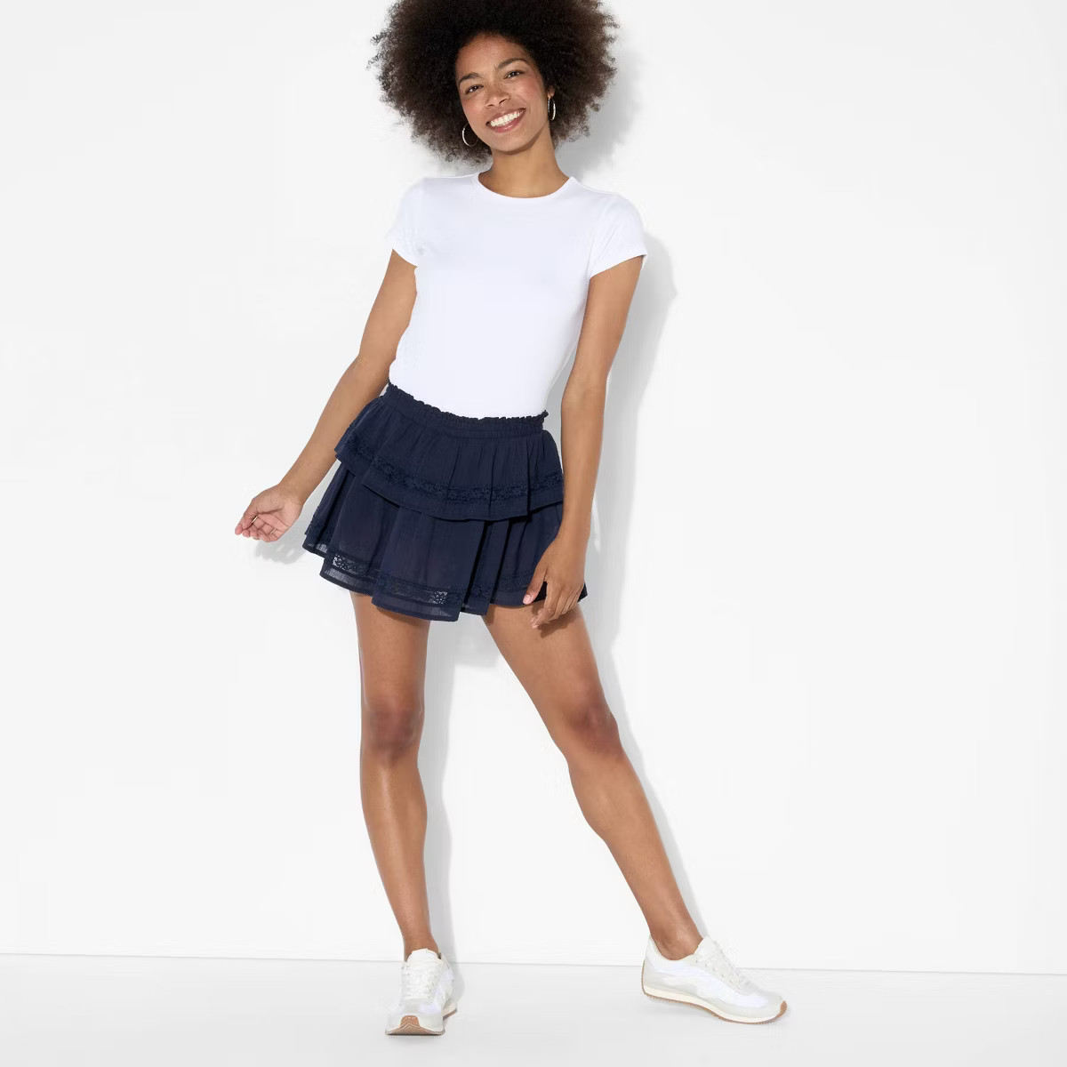 Women's Tiered Lace Trim Mini A-Line Skort - Wild Fable™ | Target