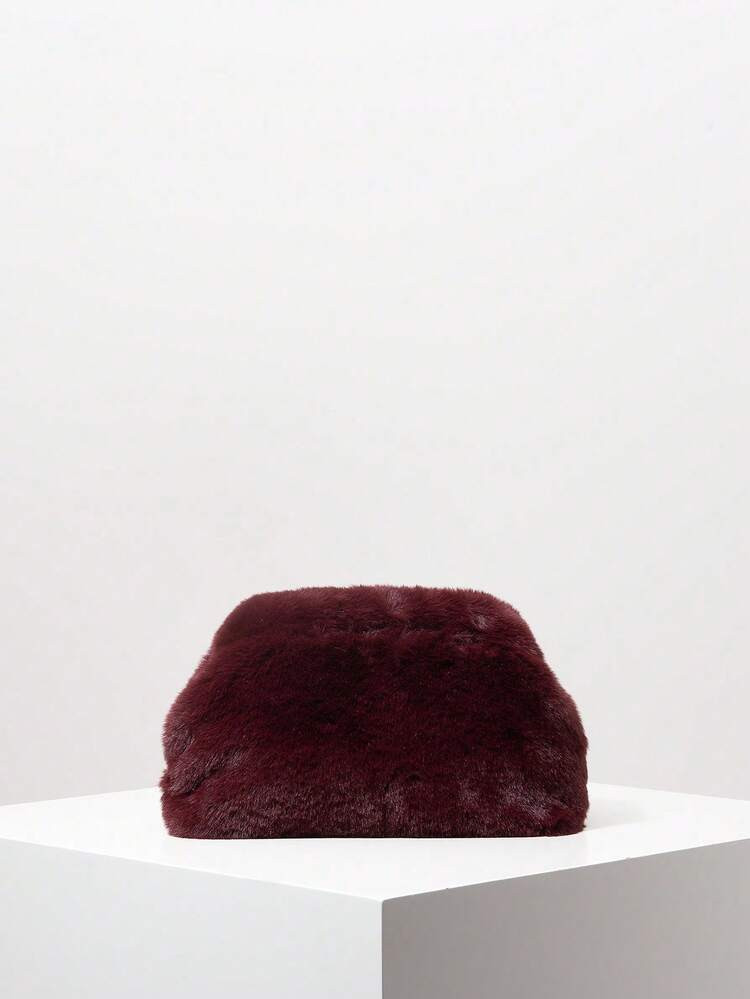 Fall Purse, Premium Style Clutch Bag For Women,Bridal Patry,Prom Bag,Fur Purse,Prom Accessories ,Holiday Party ,Bag For Women Elegant,Wedding Items,Burgundy Bag,Christmas Bags, Gifs For Women | SHEIN