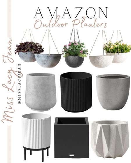 Amazon outdoor planters include hanging planters, cement planters, fluted planters, and geometric planters.

Home decor, patio decor, outdoor planters, Amazon finds

#LTKstyletip #LTKfindsunder50 #LTKhome