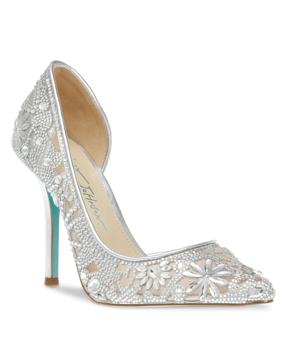 Betsey Johnson Women's Chic Rhinestone Evening Pumps - Silver | Macy's