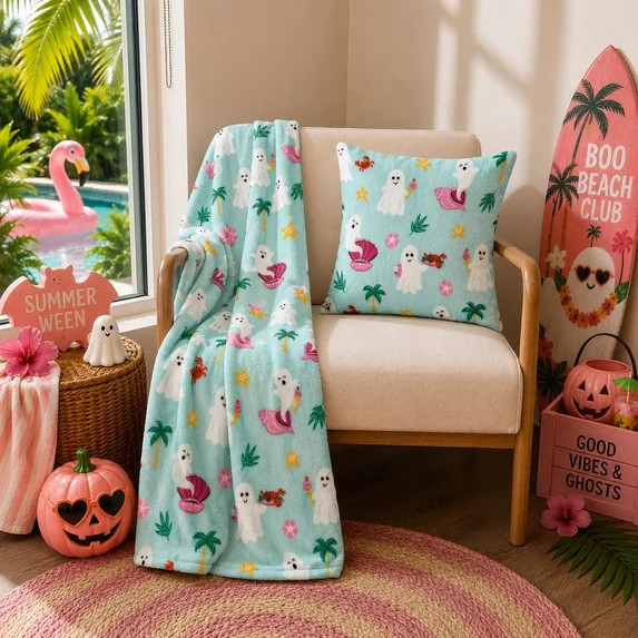 Summer Ween Oversize Super Soft Plush Throw Blankets, Patio Pool Halloween Throws, GHOST SEAFOOD ... | Walmart (US)