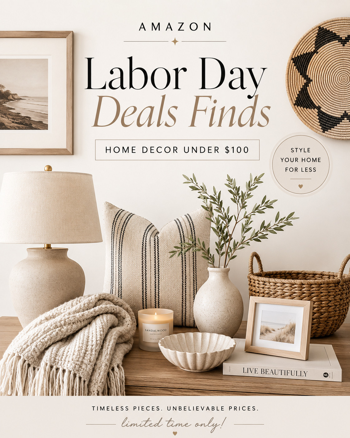 Amazon Labor Day deals are making the fall home refresh way too tempting 🤎 Found so many pretty home decor pieces under $100, from cozy candles and lanterns to neutral vases, statement lighting, mirrors, wall art, and coffee table decor. These are the kind of easy little updates that make your whole space feel warmer and more put together for fall ✨

#AmazonLaborDay #AmazonDeals #AmazonFinds #AmazonHome #HomeDecorUnder100 #AffordableHomeDecor #FallHomeFinds #FallDecor #FallHomeRefresh #NeutralHome #NeutralDecor #CozyHome #AmazonHomeDecor #LTKHome #LTKFinds #HomeDecorInspo #InteriorInspo #LivingRoomDecor #EntrywayDecor #BedroomDecor #HomeStyling #DecorDeals #AmazonMustHaves #CozyFallHome 

 #LTKSeasonal #LTKHome #LTKSaleAlert