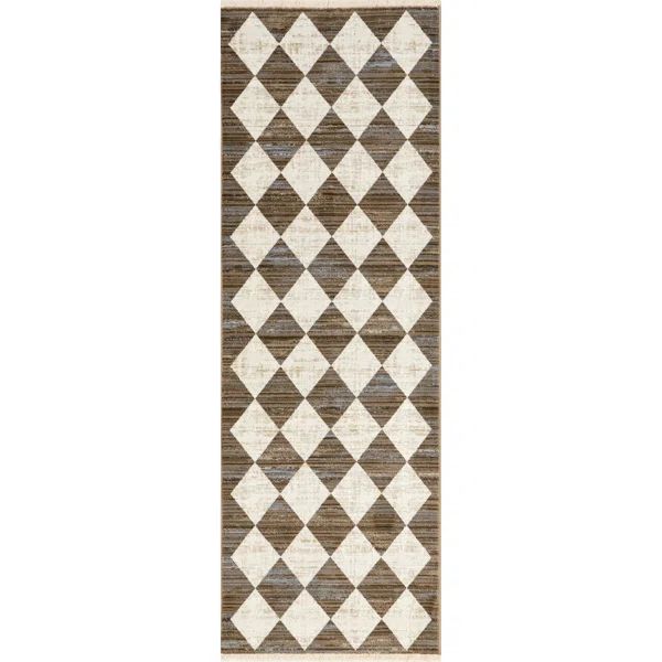 Meline Checkered Fringe Area Rug | Wayfair North America